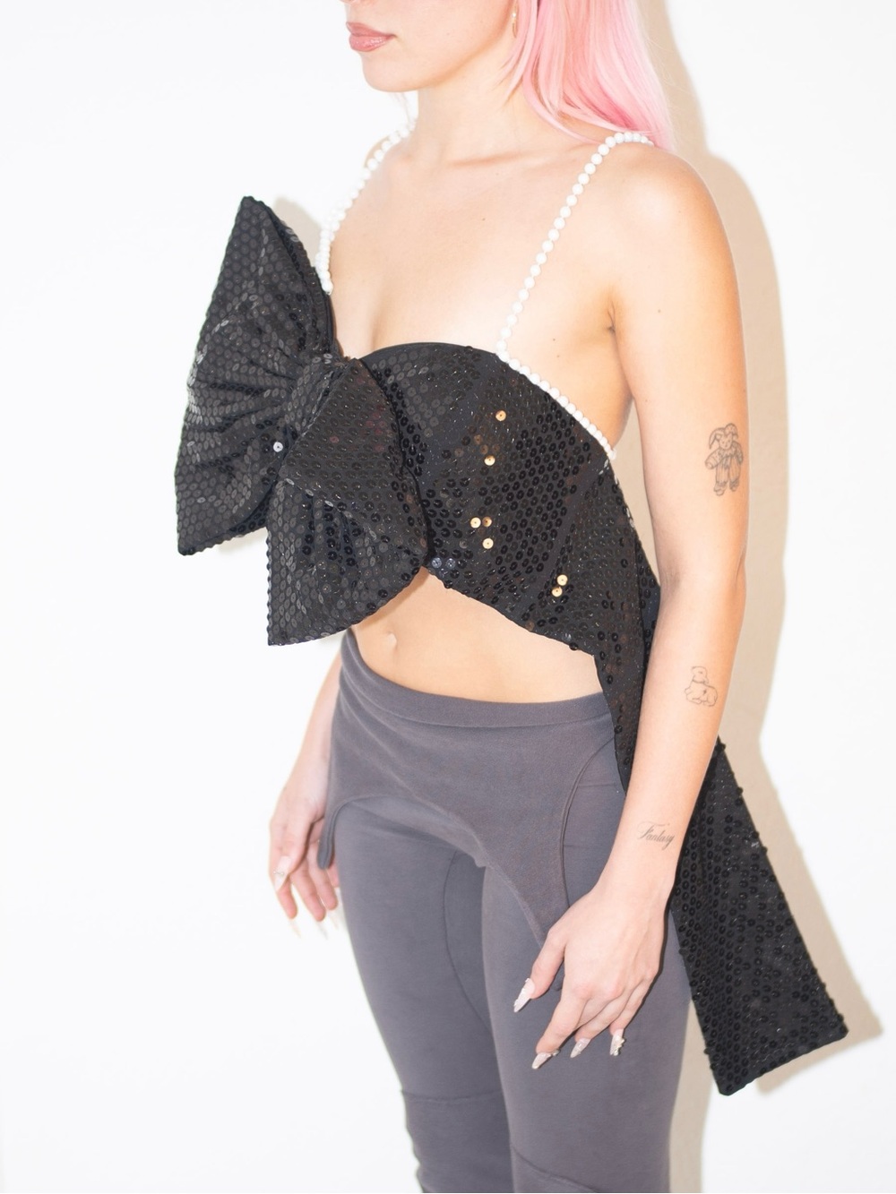 All-In / August Barron Falling Bow Cropped Top